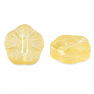 Abalorio de cristal 12mm Flor - Amarillo